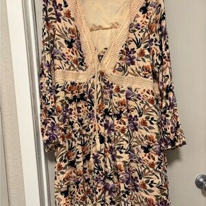 Elegant Floral Long Sleeve Dress